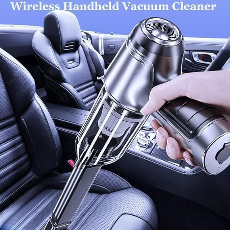 Powerful 4-in-1 Wireless Car Vacuum Cleaner – Strong Suction, Handheld & Portable