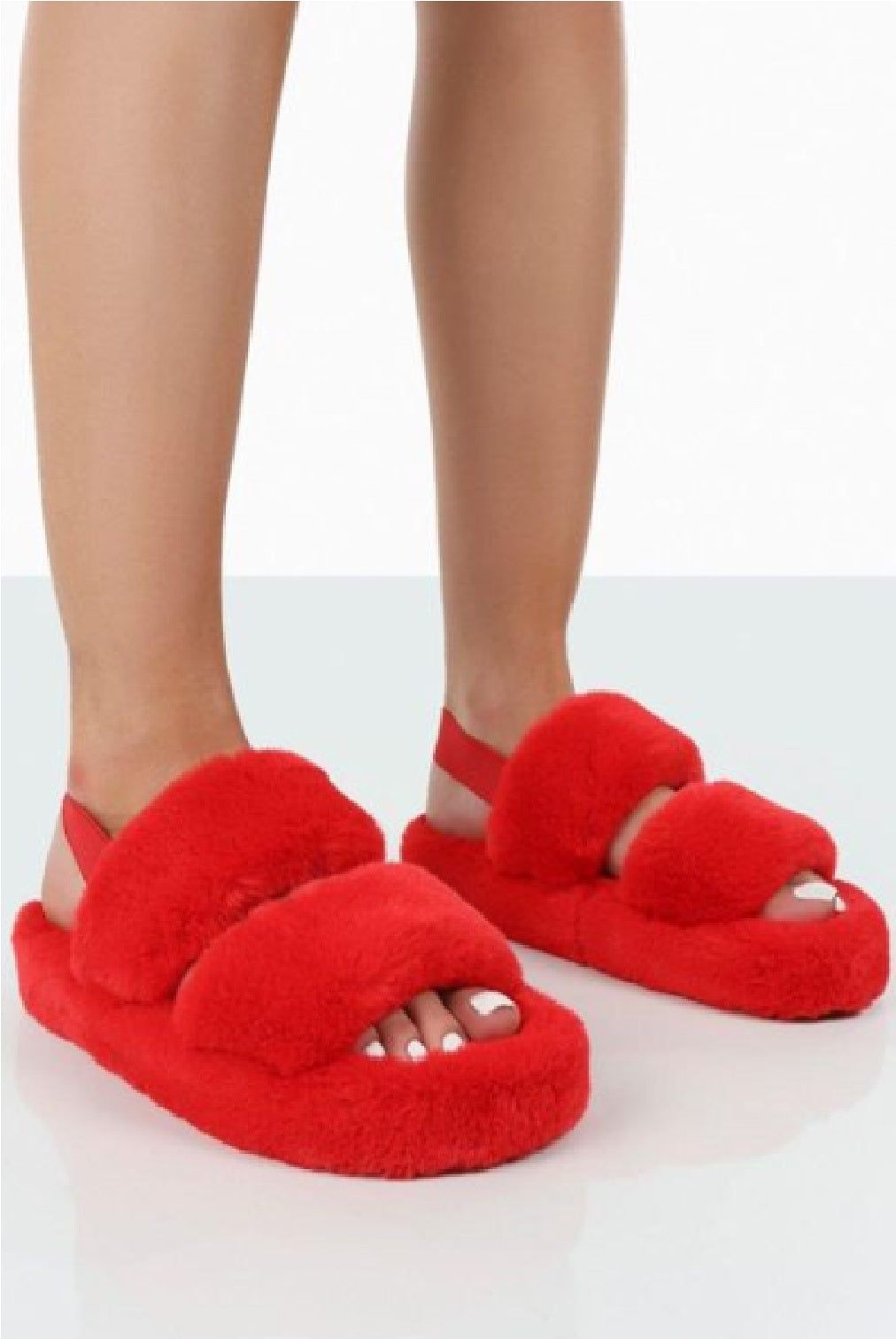 Women’s Fluffy Faux-Fur Sliders – Warm Slip-On Winter Slippers