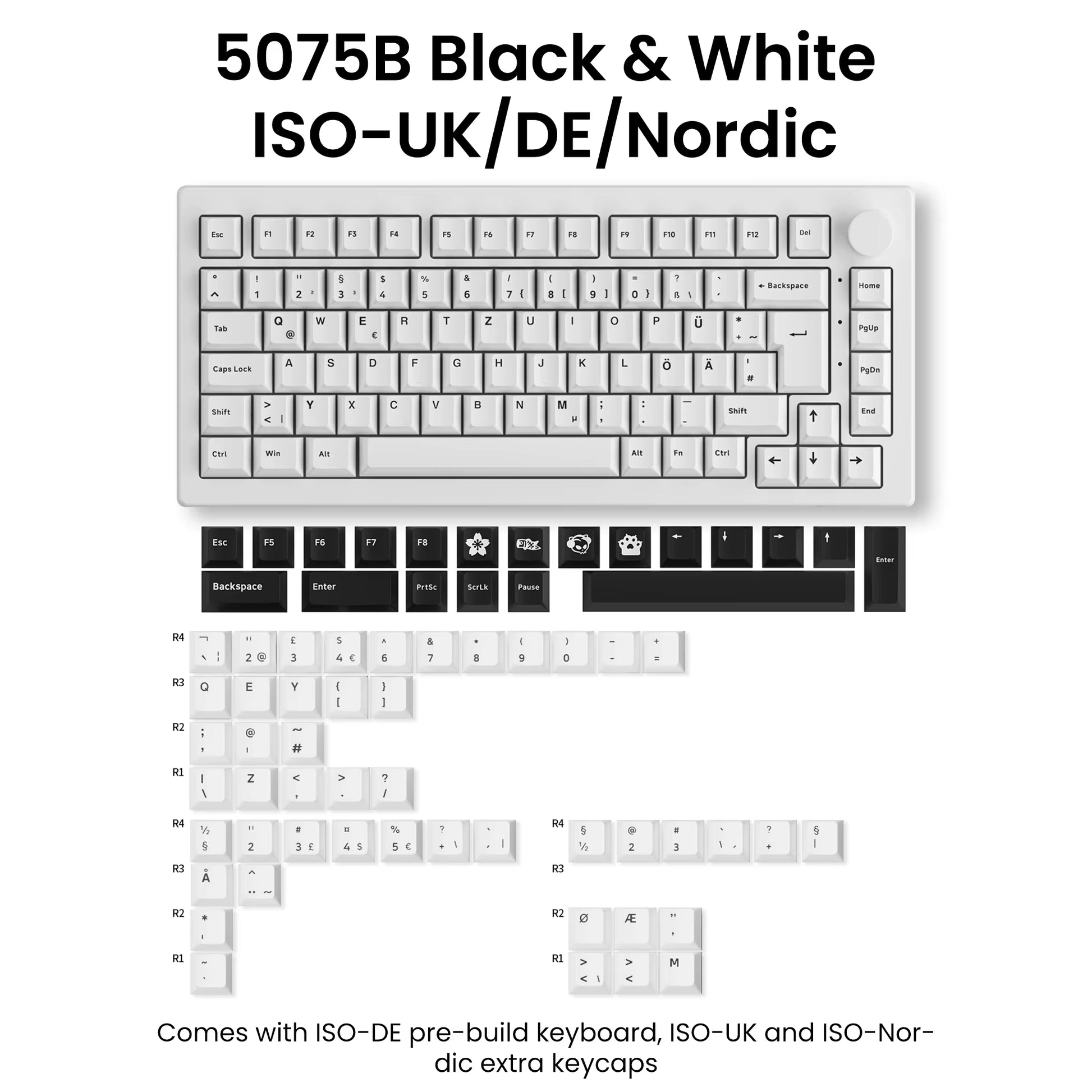 Akko 5075B Plus 75% Mechanical Keyboard – ISO-UK, Hot-Swap, RGB Side Lights, 3-Mode Wireless