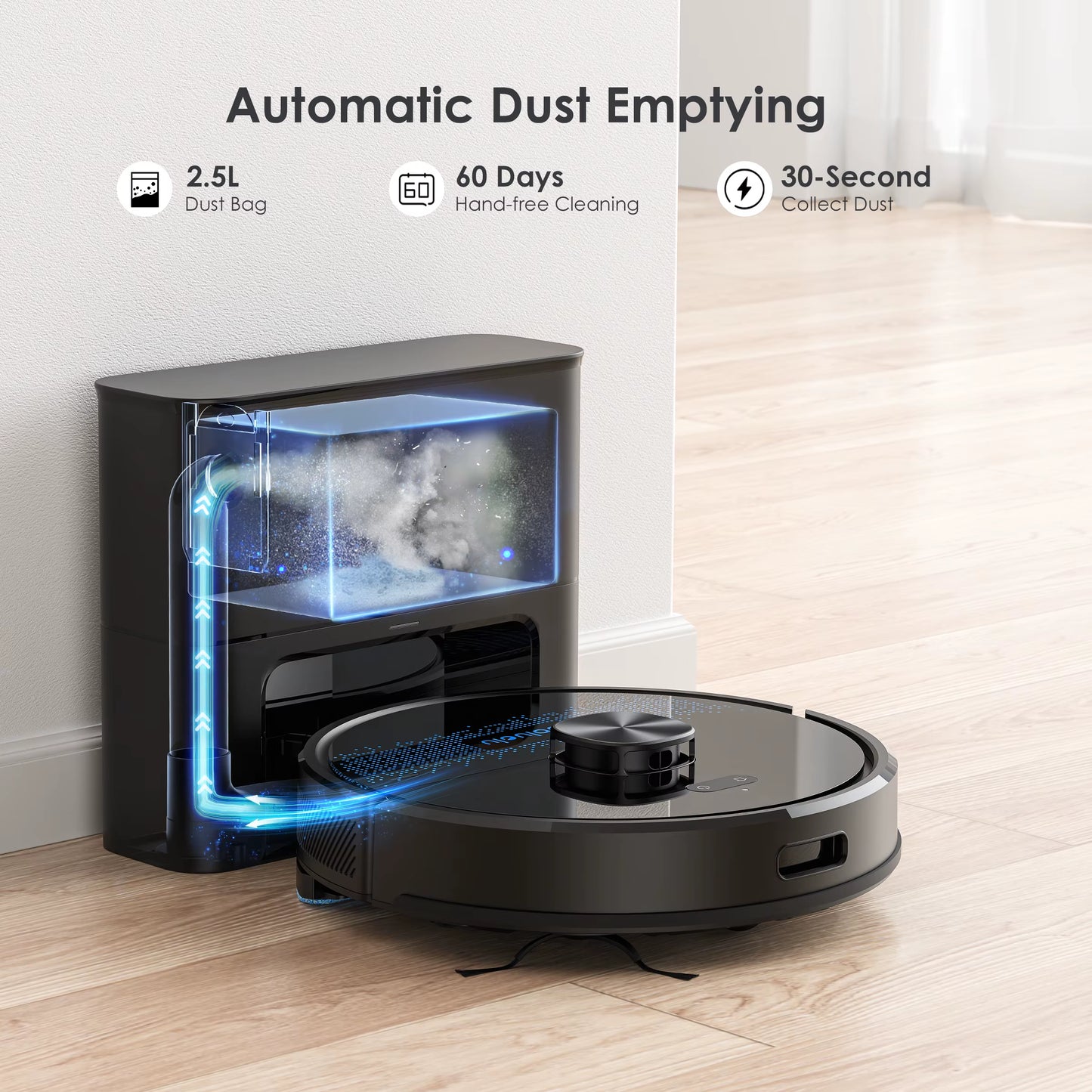 5000Pa Robot Vacuum Cleaner – Mapping, No-Go Zones, Self-Charging, Pet-Friendly
