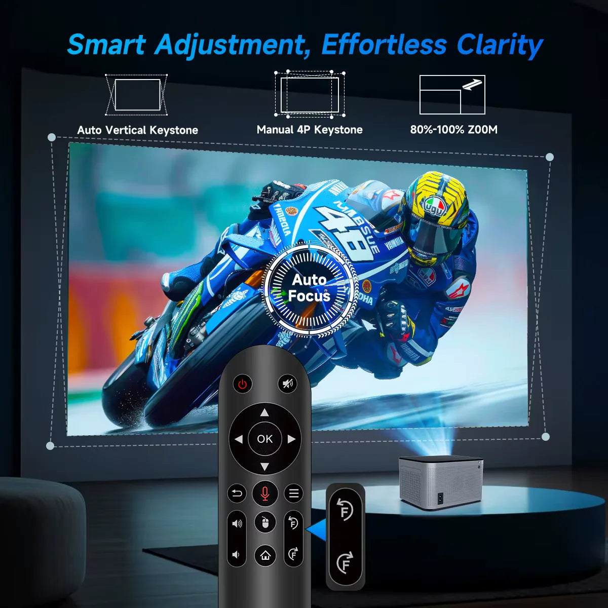Android 11 Smart Projector - 4K Voice Control Home Cinema