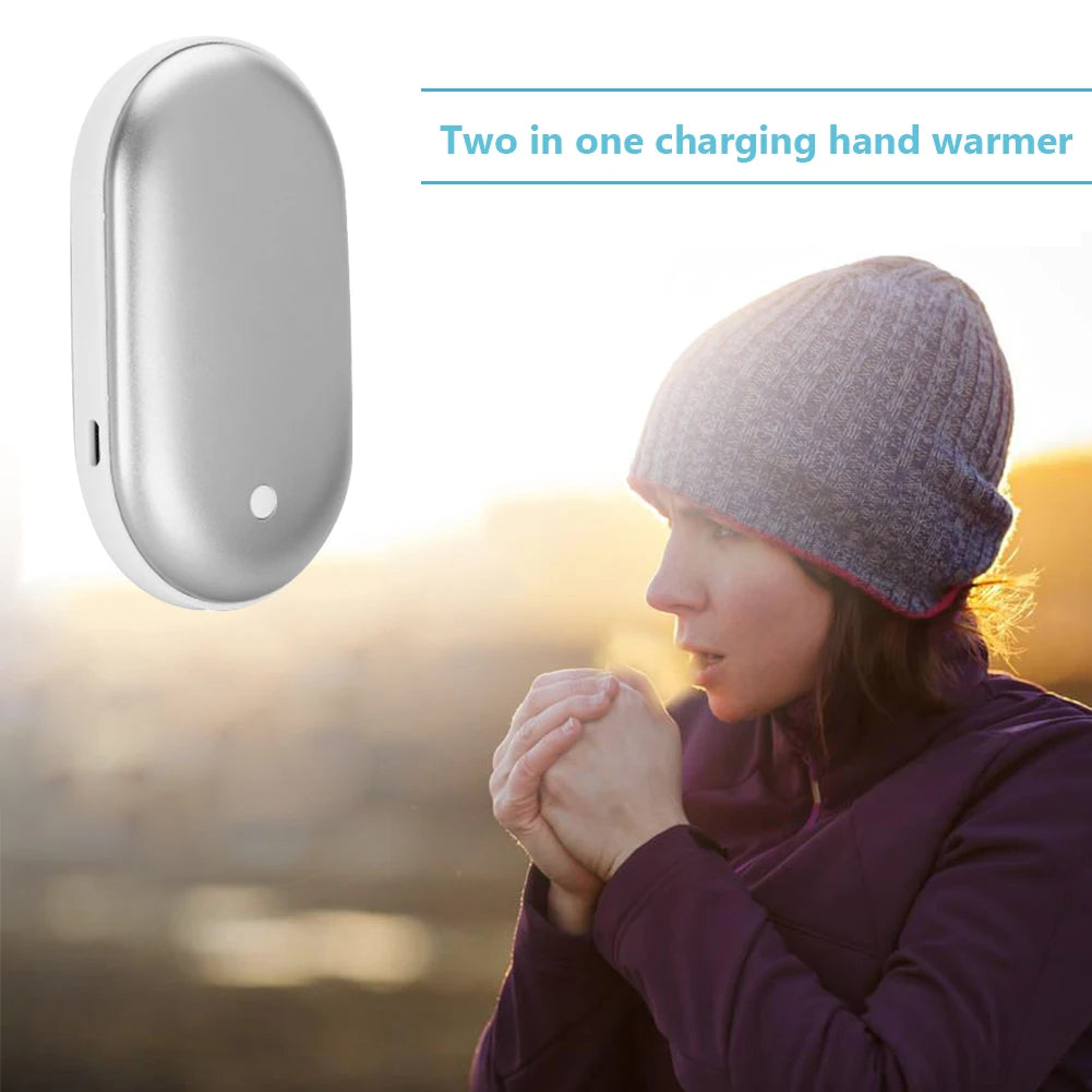 2-Pack USB Rechargeable Hand Warmers & Power Bank – Electric Pocket Heaters