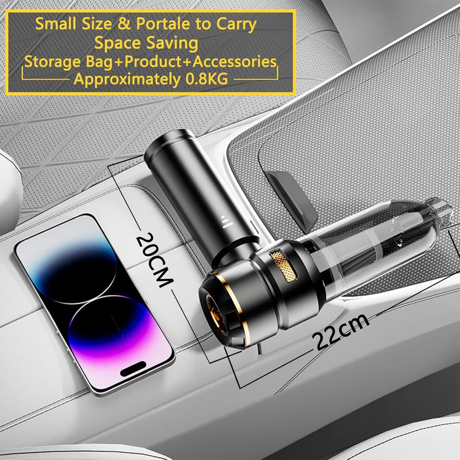 Car Vacuum Cleaner – 22000Pa High Power Mini Vacuum 