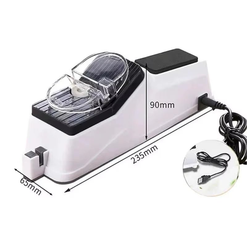USB Electric Knife Sharpener – Fast Automatic Sharpening for Kitchen Knives & Scissors