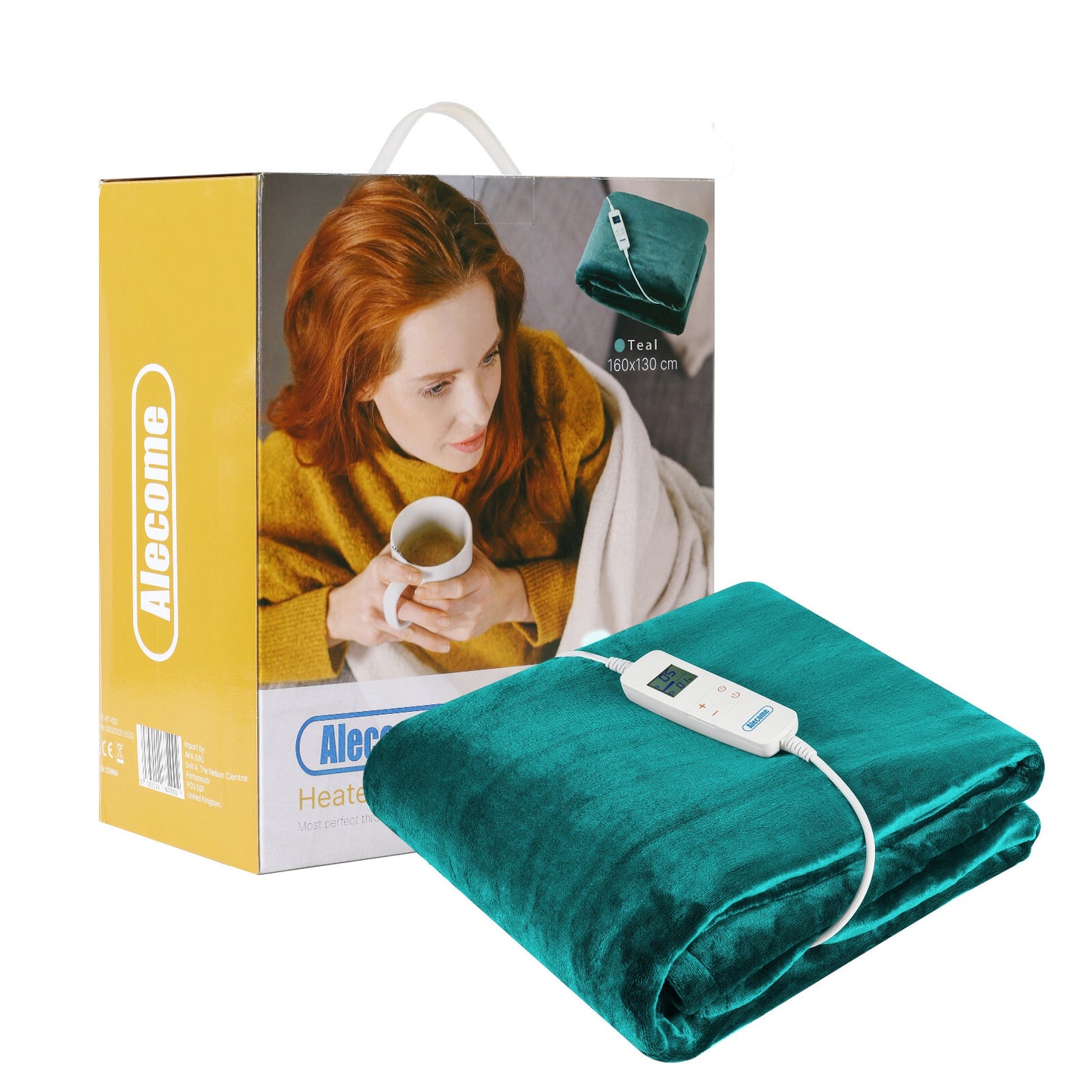 Electric Heated Throw Blanket – 10 Heat Settings, Timer, Washable Fleece