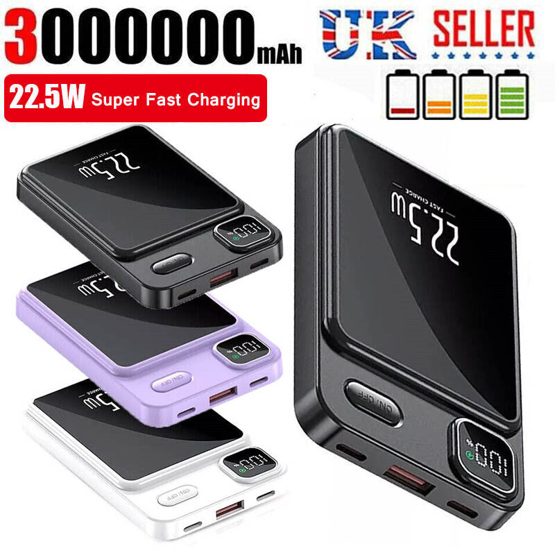 3000000mAh Magnetic Power Bank – Wireless Charger for iPhone 15/14/13