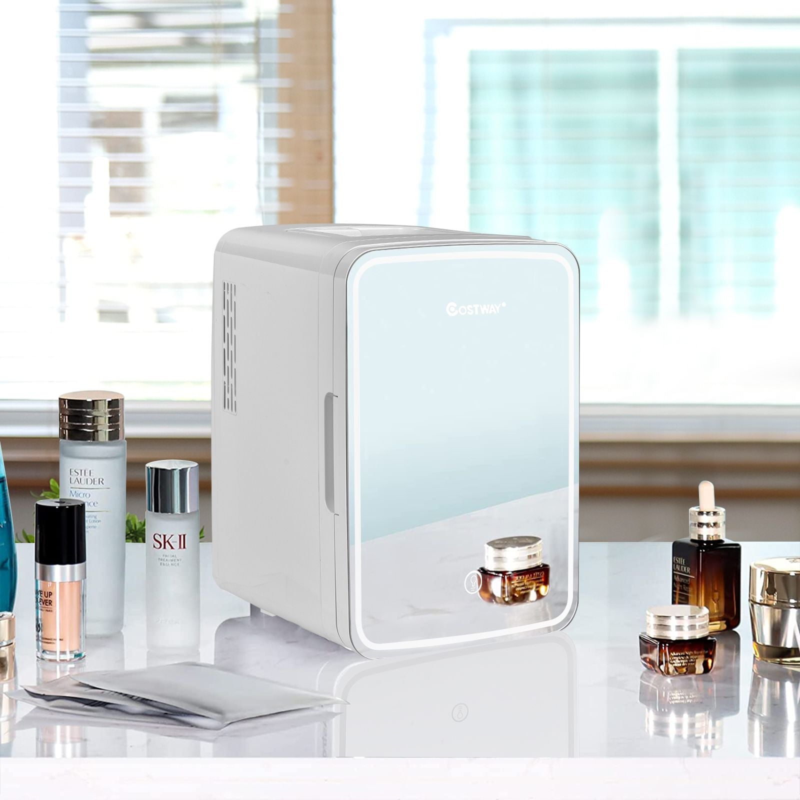 10L Portable AC/DC Beauty Fridge with LED Mirror