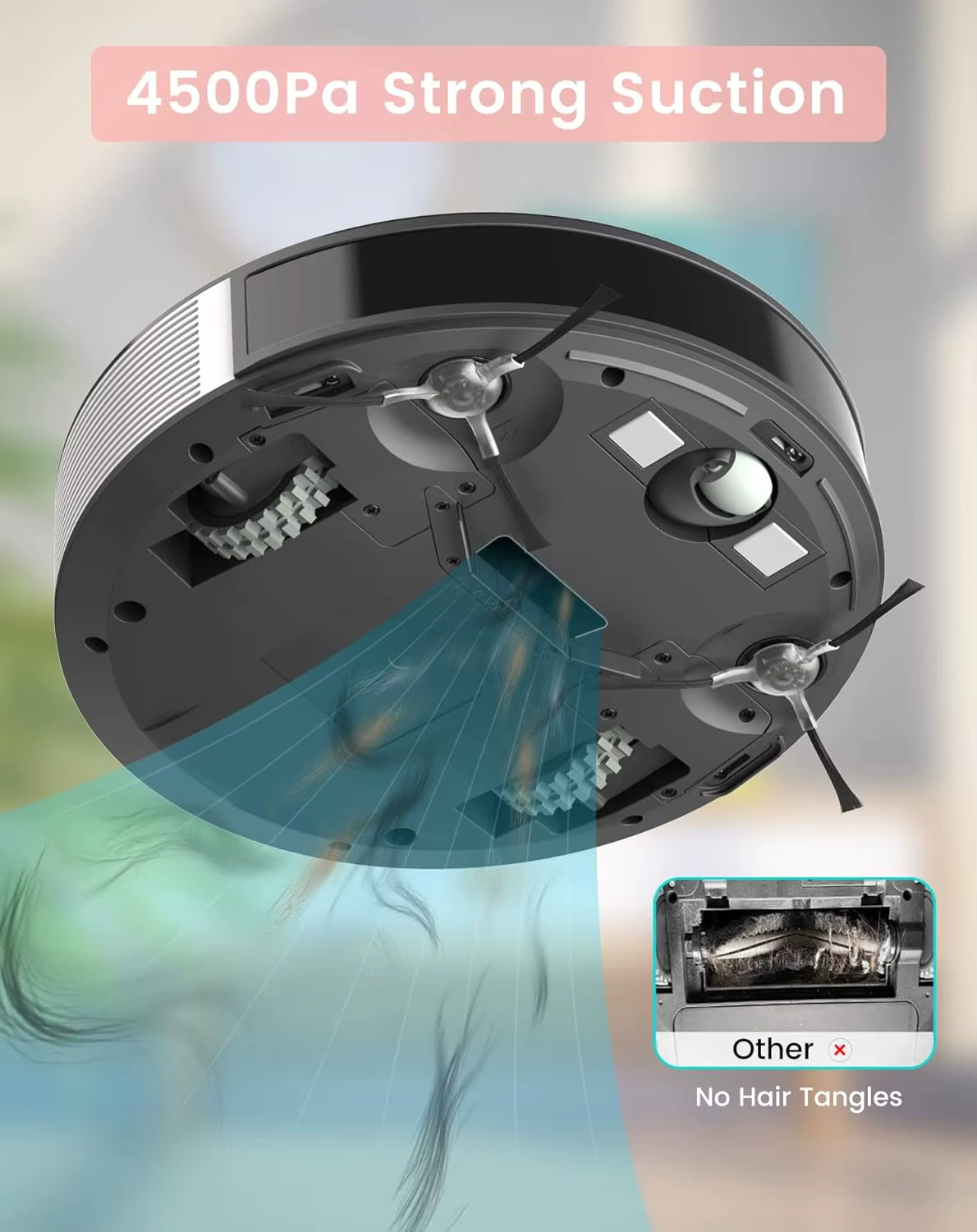 N1 Robot Vacuum Cleaner – 4500Pa Suction, 165-Min Runtime, 4 Modes, Perfect for Pet Hair