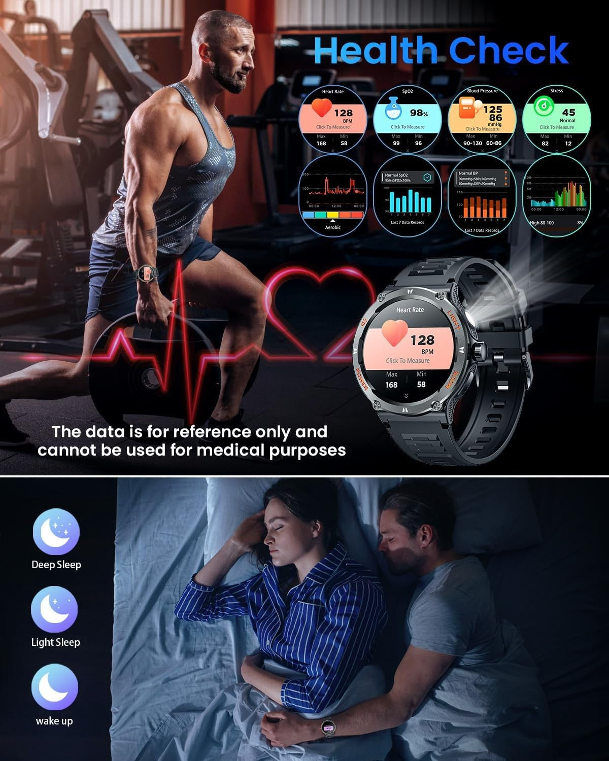 Smart Watch for Men – 1.53" HD Screen, 3ATM Waterproof Fitness Tracker with Bluetooth Calls