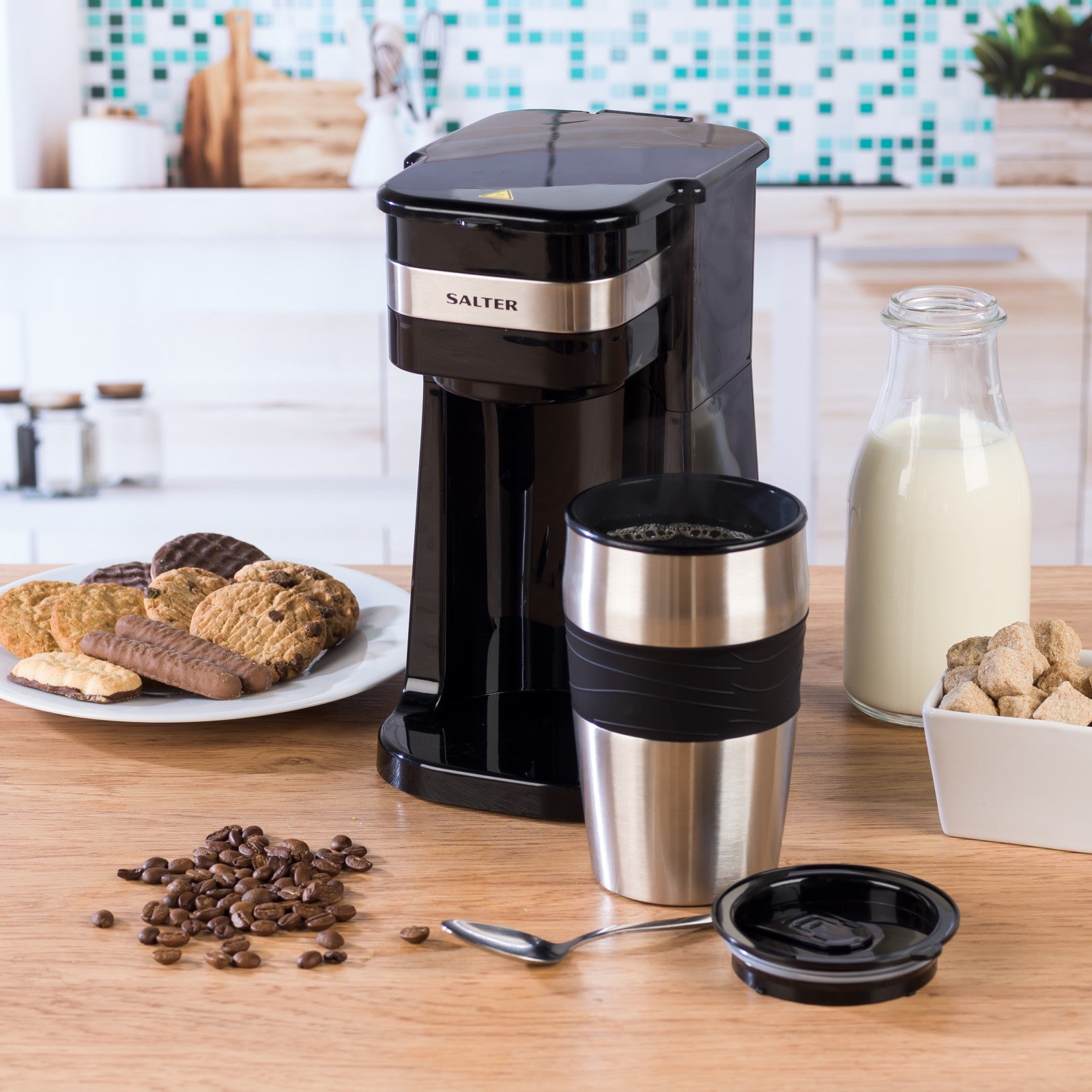 Salter COMBO-4773 Digital Coffee Maker to Go & Coffee Grinder