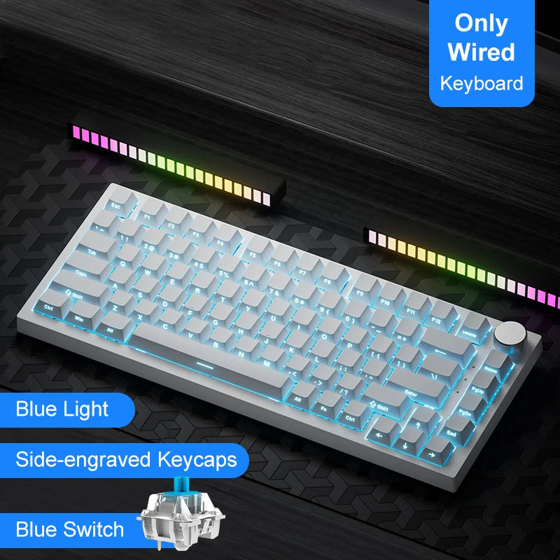 AJAZZ AK820 / AK820 Pro Mechanical Keyboard – 75% Hot-Swap, RGB, Bluetooth 5.1 / 2.4G / USB-C, Gasket Mount, Volume Knob