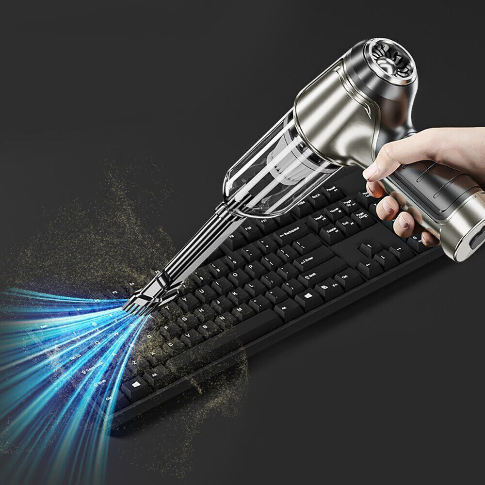 Powerful 4-in-1 Wireless Car Vacuum Cleaner – Strong Suction, Handheld & Portable