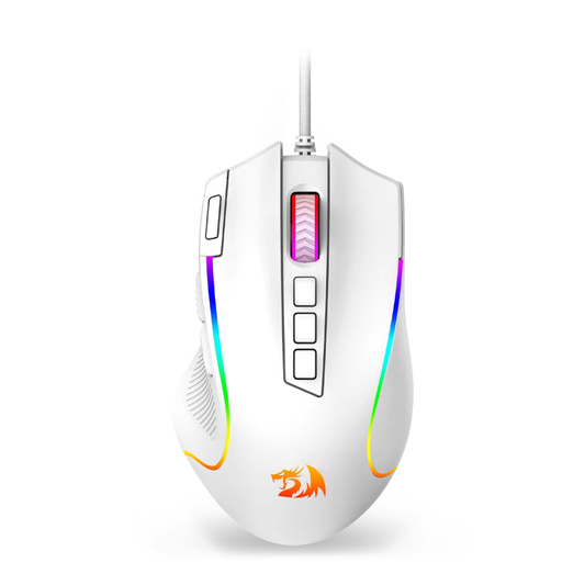 Reddragon M612 Predator RGB Gaming Mouse – 8000 DPI, 11 Programmable Buttons, Wired Optical, White
