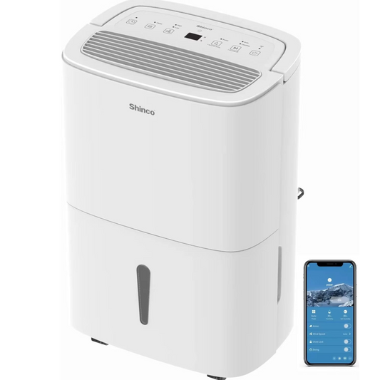 30L Electric Dehumidifier with WiFi | Energy-Saving, Automatic Restart, Laundry Mode, 24H Timer