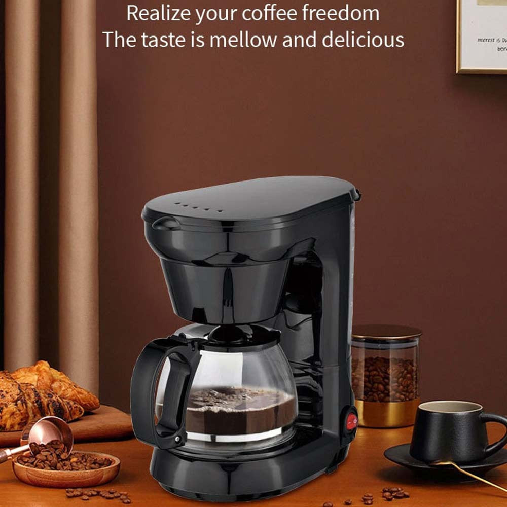 800W Filter Coffee Maker Machine – Instant Anti-Drip, 6 Cups + 750ml Glass Carafe