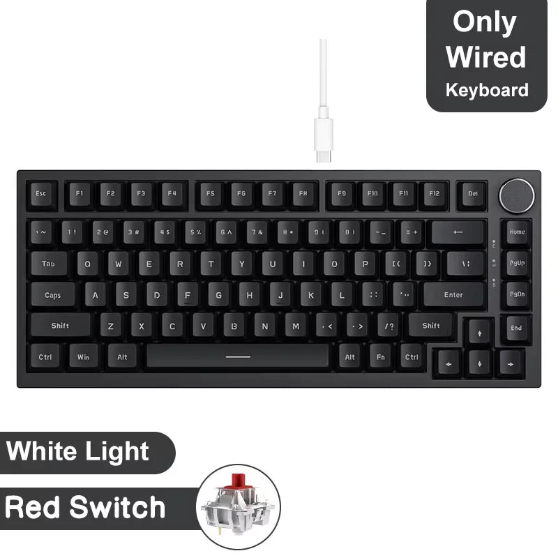 AJAZZ AK820 / AK820 Pro Mechanical Keyboard – 75% Hot-Swap, RGB, Bluetooth 5.1 / 2.4G / USB-C, Gasket Mount, Volume Knob