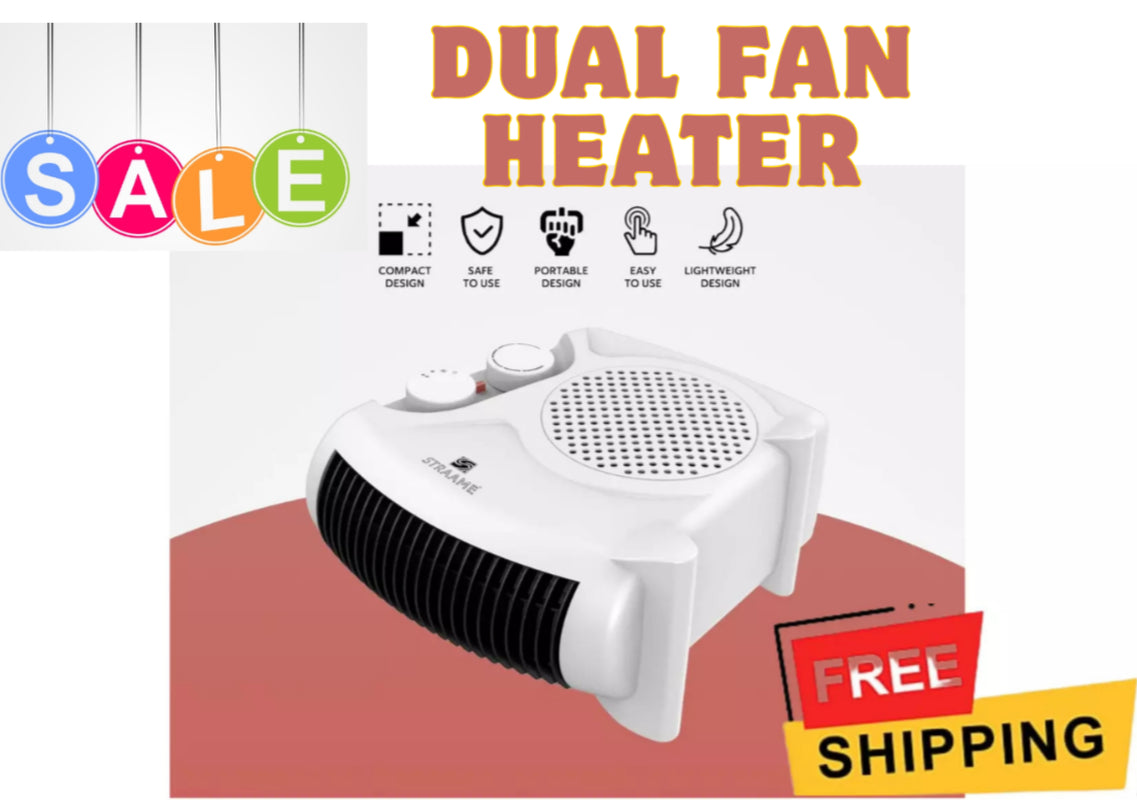 2000W Portable Electric Heater – Silent Fan for Home & Office with 2 Heat Settings