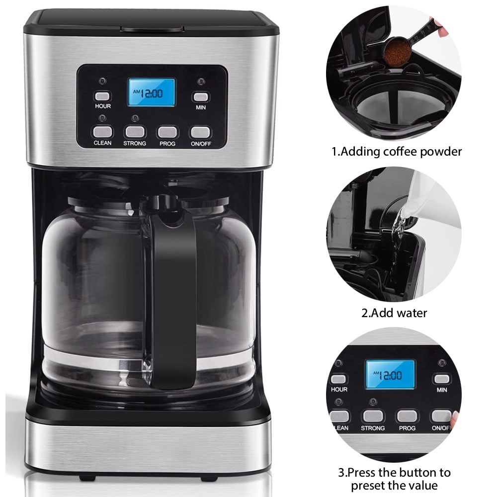 Filter Coffee Maker Machine 1.5L 
