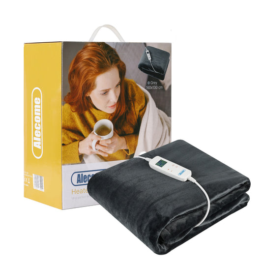 Electric Heated Throw Blanket – 10 Heat Settings, Timer, Washable Fleece