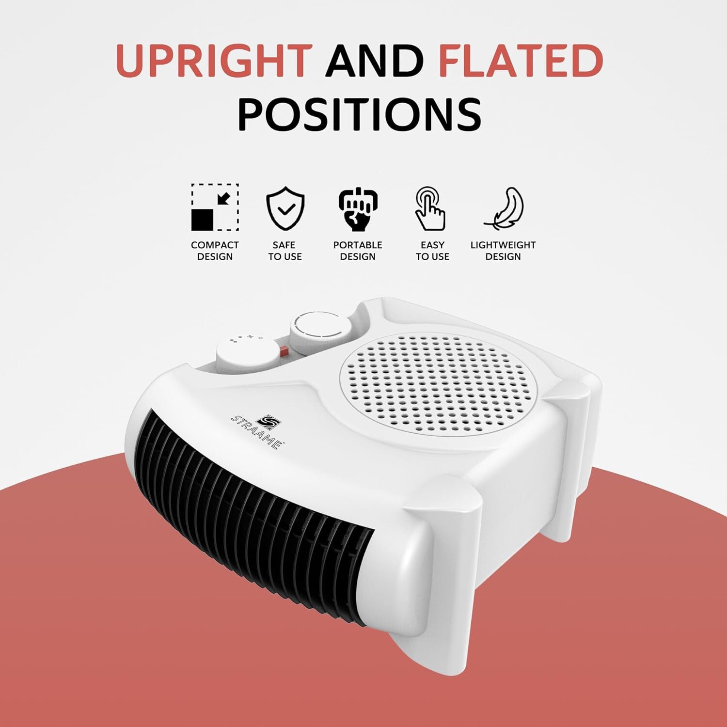 2000W Portable Electric Heater – Silent Fan for Home & Office with 2 Heat Settings