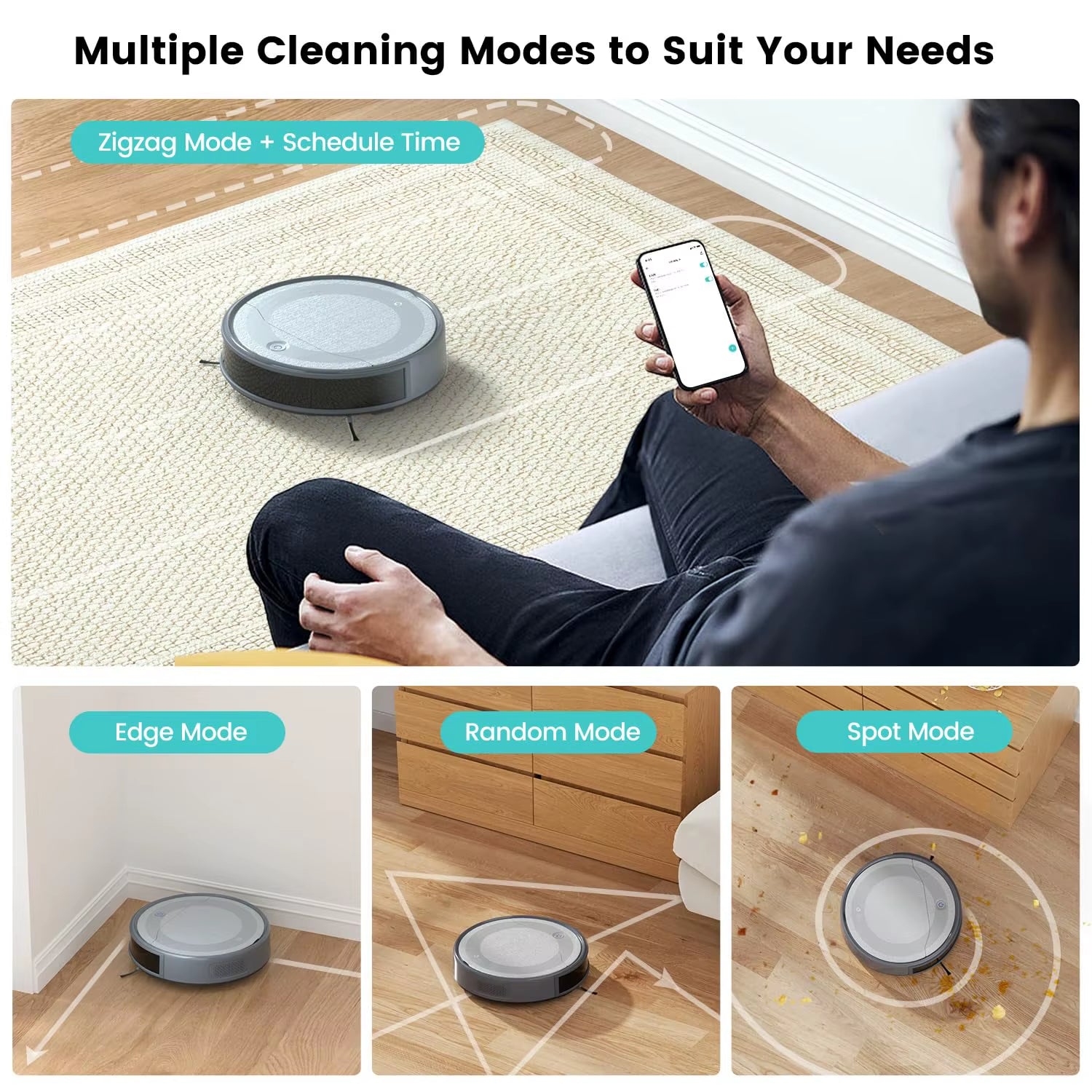 M310 Robot Vacuum Cleaner – 4500Pa Strong Suction, App/Alexa Control, 180-Min Runtime