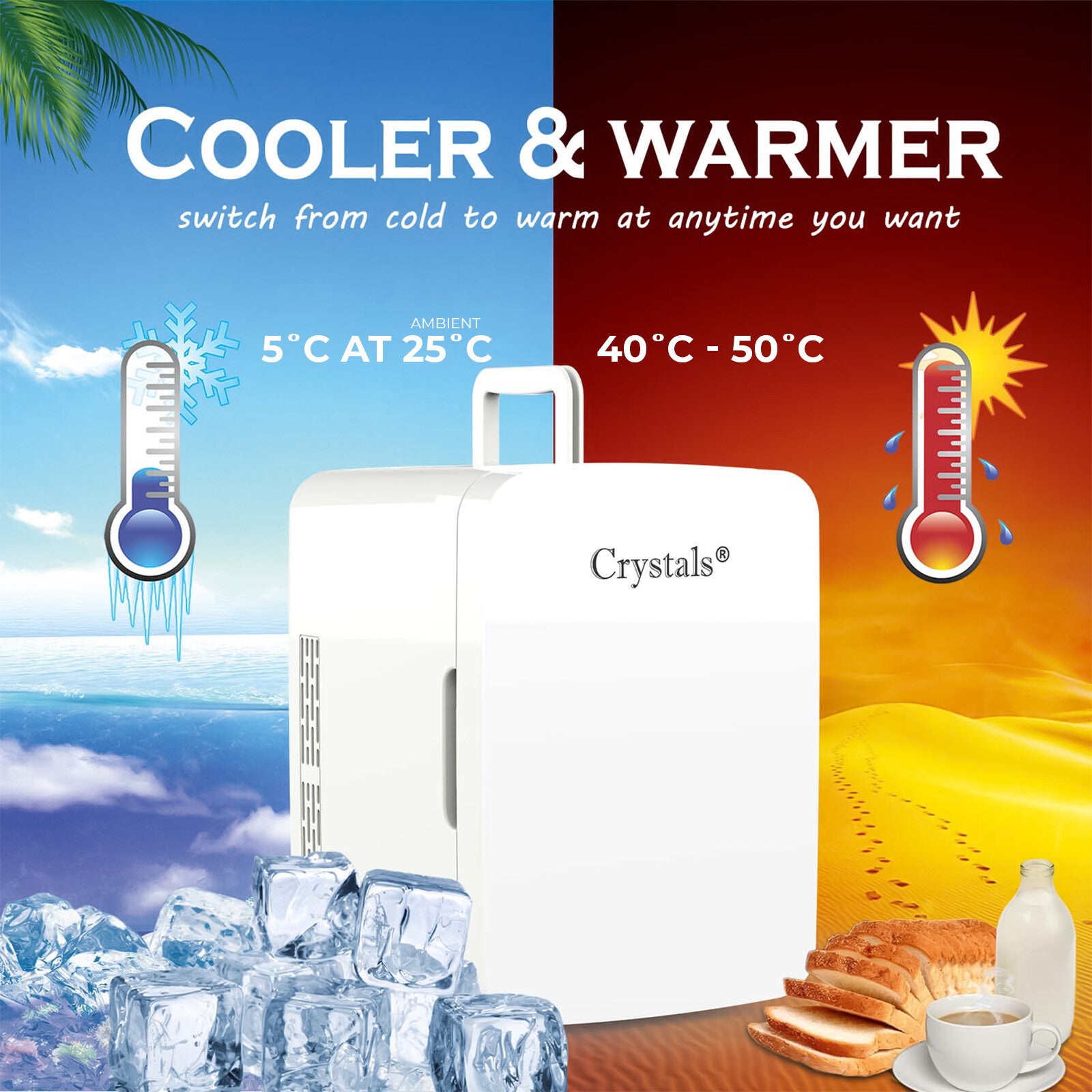 10L Mini Fridge – Table Top Electric Cooler & Warmer for Home, Office, Bedroom & Car