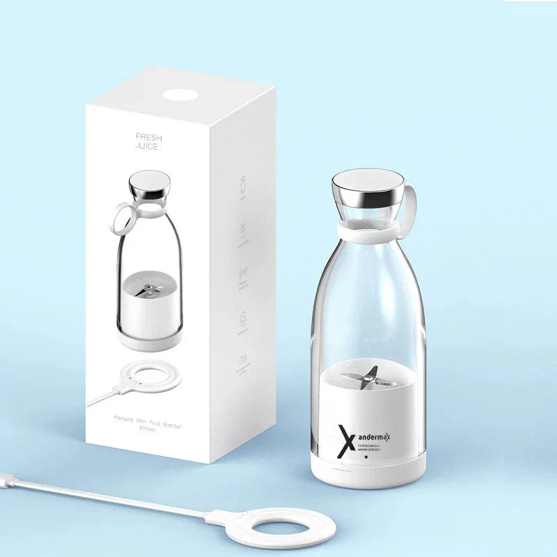 Mini Portable Blender – 350ml USB Rechargeable Smoothie & Juice Maker (Pink/White)