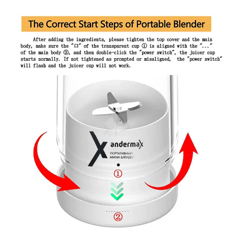 Mini Portable Blender – 350ml USB Rechargeable Smoothie & Juice Maker (Pink/White)