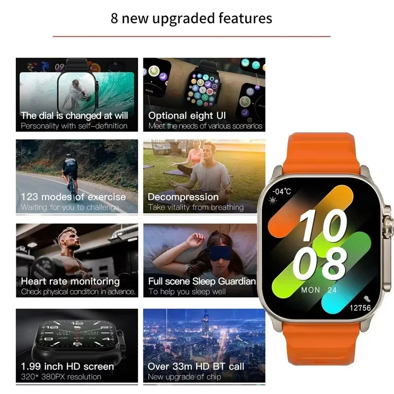 T900 Ultra Smartwatch – Bluetooth Calling, Message Alerts, Fitness & Heart Rate Tracker