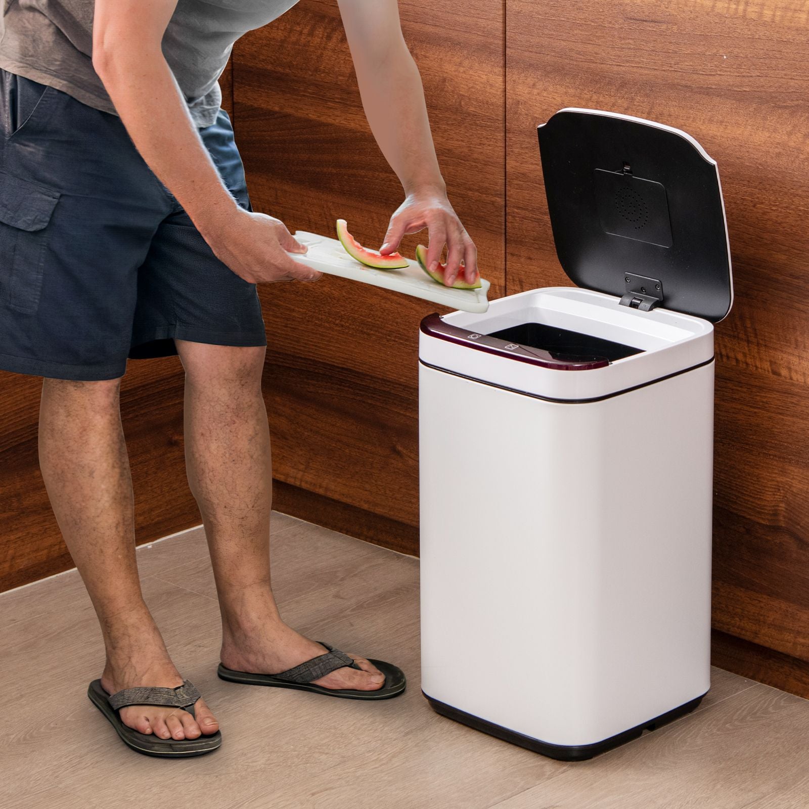 13L Intelligent Touchless Trash Can – Motion Sensor, Odour Control, Manual Override | White