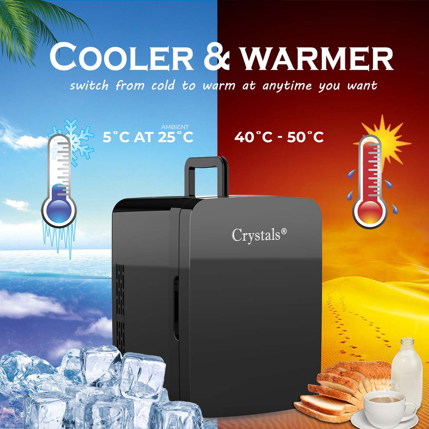 10L Mini Fridge – Table Top Electric Cooler & Warmer for Home, Office, Bedroom & Car