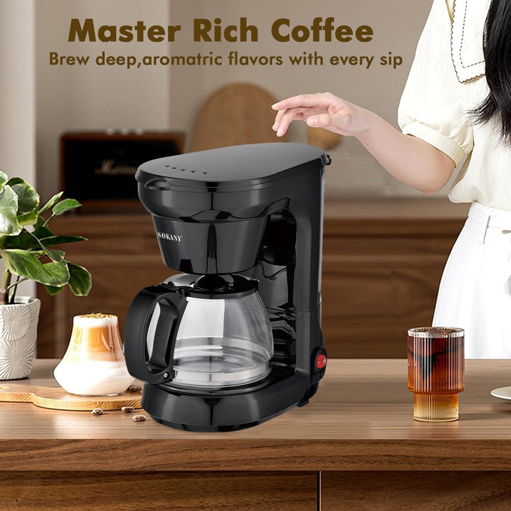 Filter Coffee Maker Machine 750Ml Instant Anti-Drip Fast Brewing Time 650W – Black