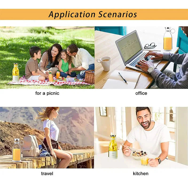 Mini Portable Blender – 350ml USB Rechargeable Smoothie & Juice Maker (Pink/White)