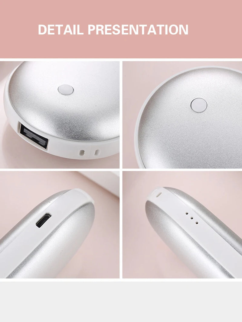 2-Pack USB Rechargeable Hand Warmers & Power Bank – Electric Pocket Heaters