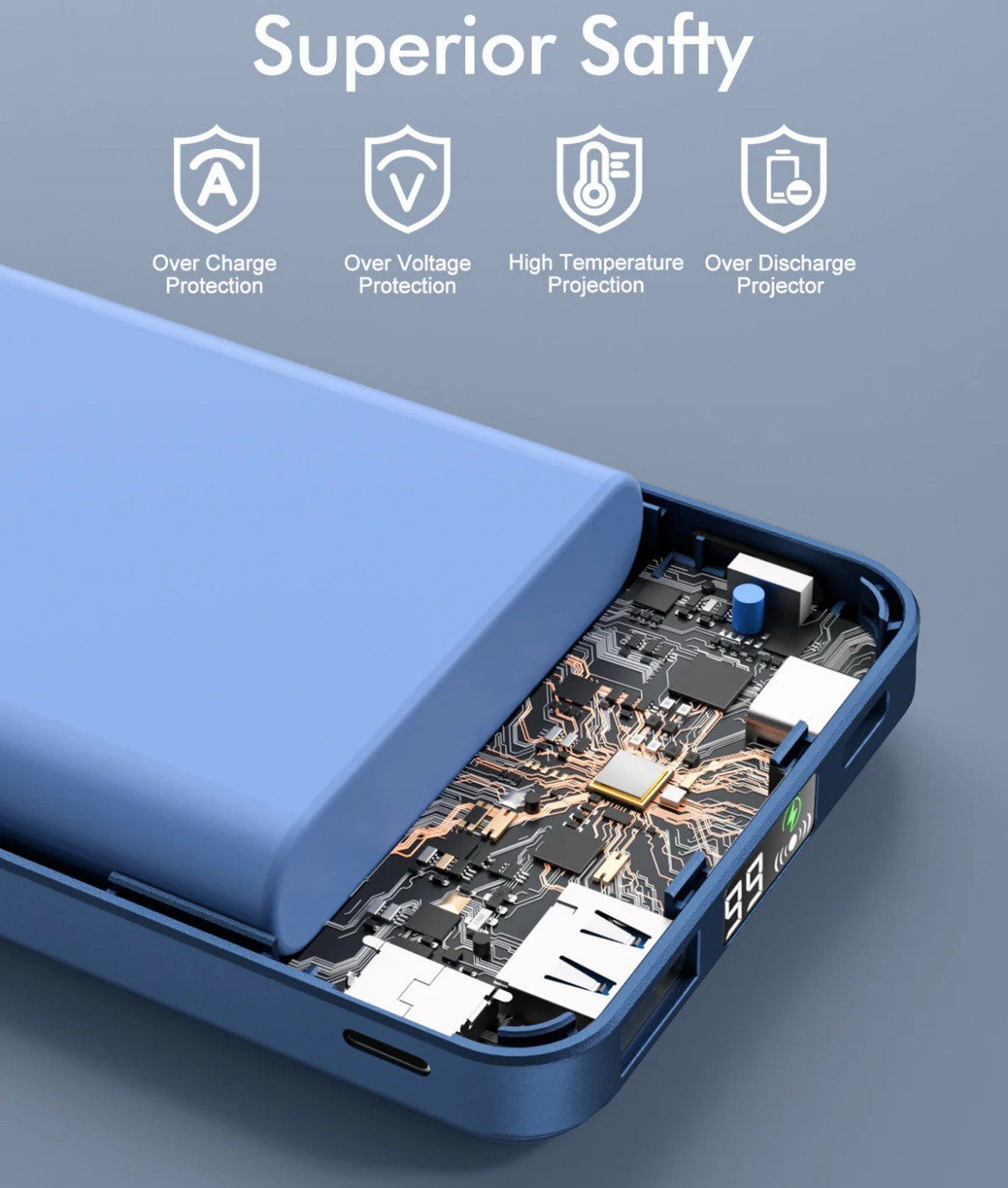 Magnetic Wireless Power Bank 10000mAh – Foldable Mini Fast-Charge Backup