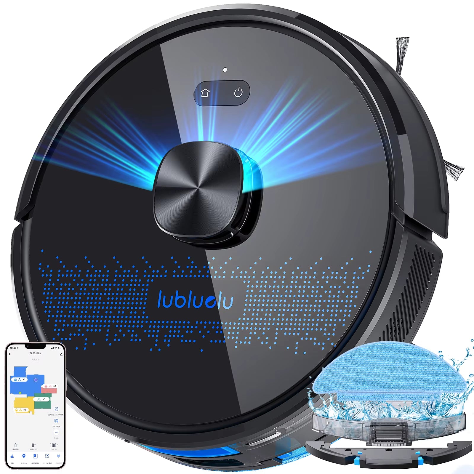 5000Pa Robot Vacuum Cleaner – Mapping, No-Go Zones, Self-Charging, Pet-Friendly
