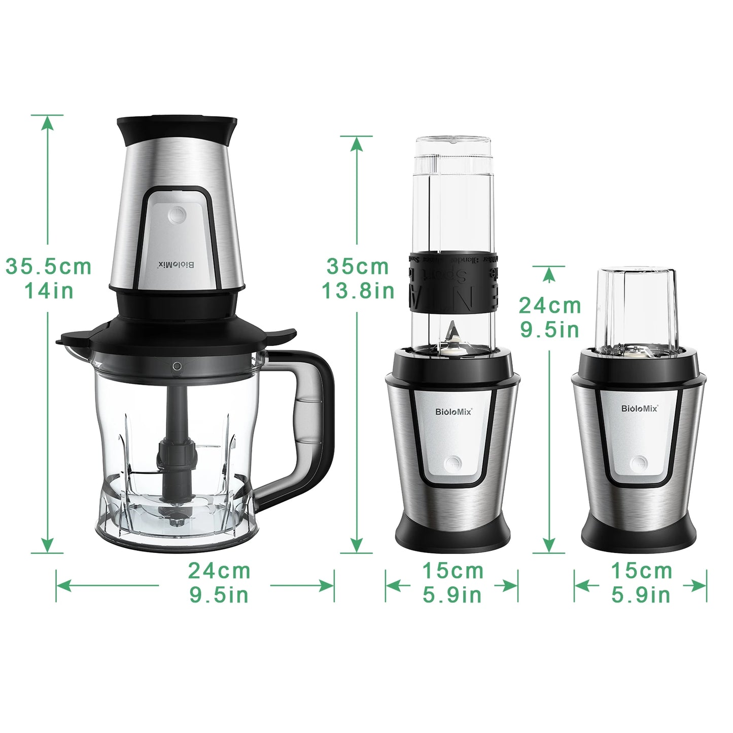 3-in-1 700W Food Processor & Portable Blender – Smoothie Maker, Chopper & Grinder