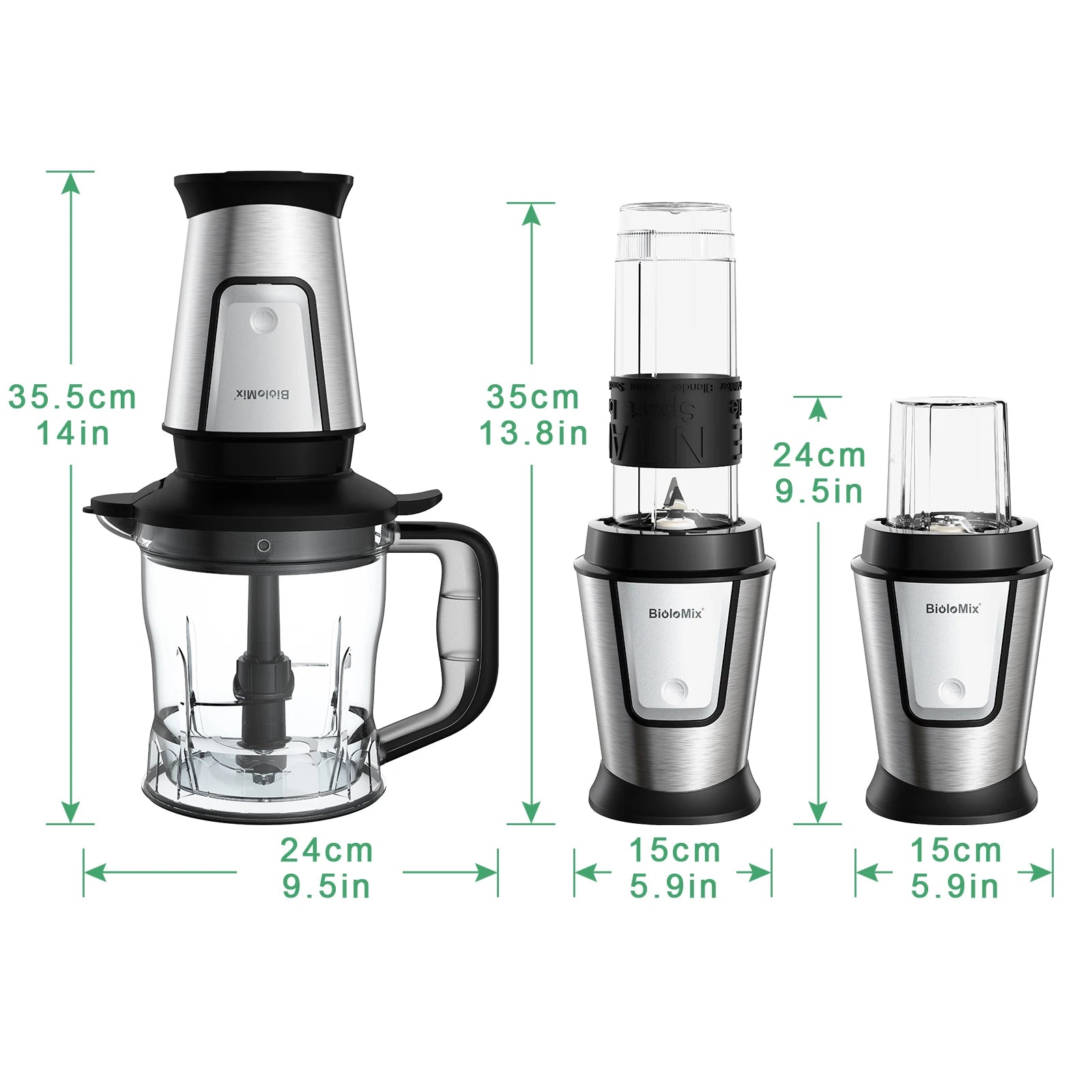 3-in-1 700W Food Processor & Portable Blender – Smoothie Maker, Chopper & Grinder