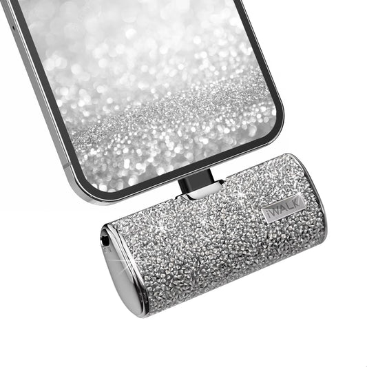Mini Luxury Shiny Power Bank – Portable Capsule Emergency Phone Charger