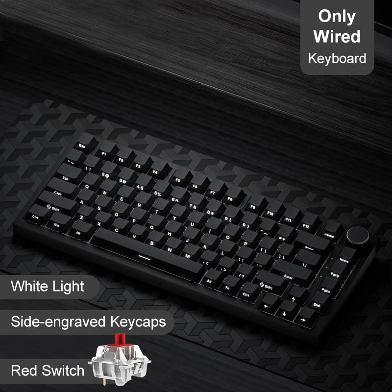 AJAZZ AK820 / AK820 Pro Mechanical Keyboard – 75% Hot-Swap, RGB, Bluetooth 5.1 / 2.4G / USB-C, Gasket Mount, Volume Knob