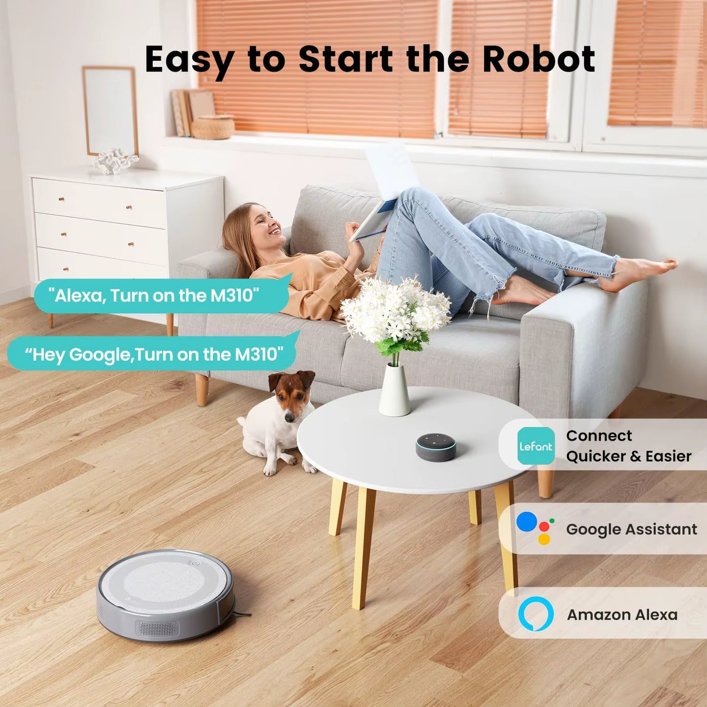 M310 Robot Vacuum Cleaner – 4500Pa Strong Suction, App/Alexa Control, 180-Min Runtime
