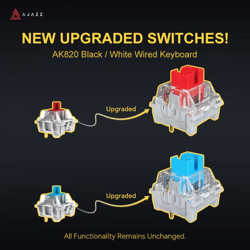 AJAZZ AK820 / AK820 Pro Mechanical Keyboard – 75% Hot-Swap, RGB, Bluetooth 5.1 / 2.4G / USB-C, Gasket Mount, Volume Knob