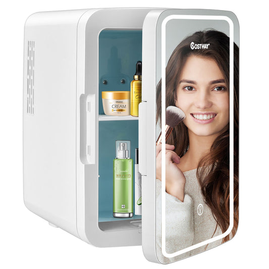 10L Portable AC/DC Beauty Fridge with LED Mirror