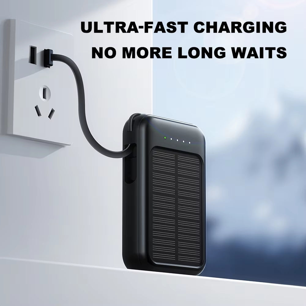 20000mAh Solar Power Bank with Flashlight – Outdoor Portable Charger (4 Outputs, LED Lights)