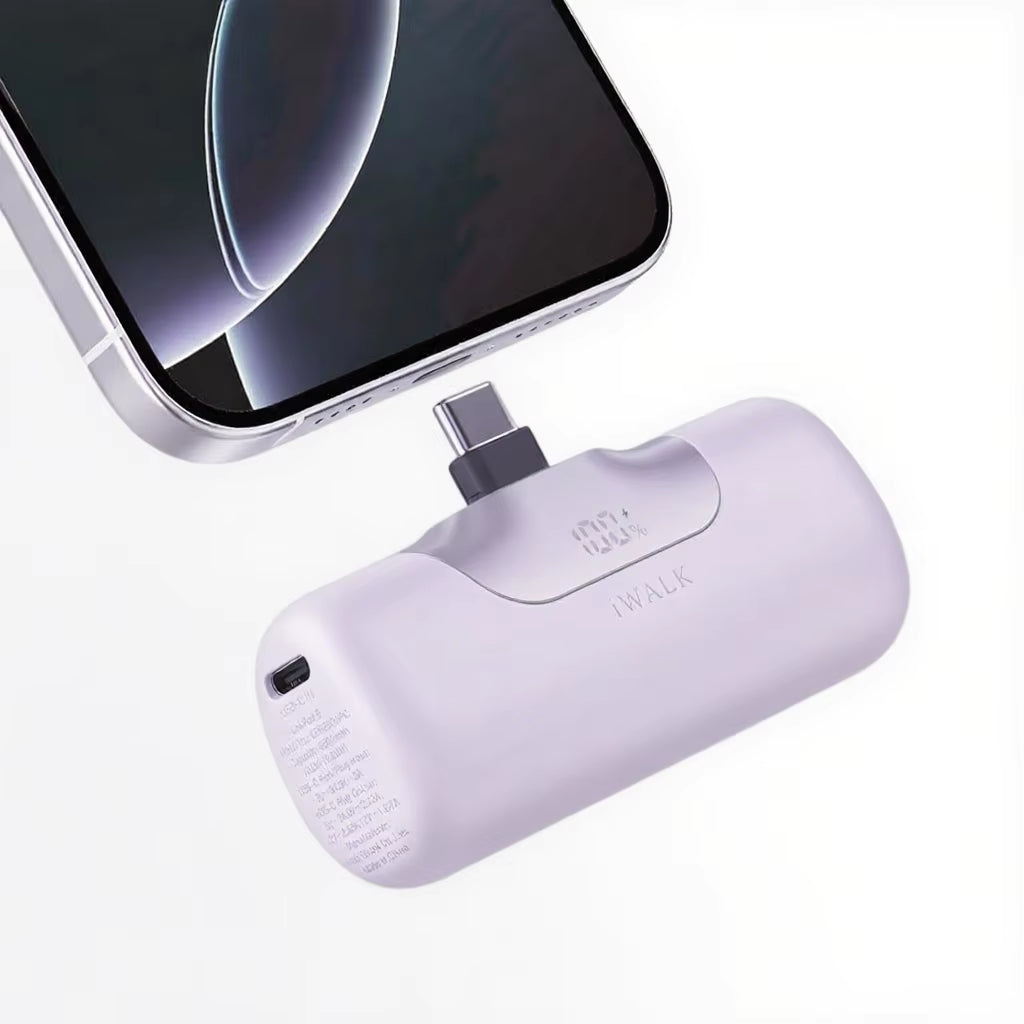 Compact 5500mAh Power Bank – 22.5W Fast Charge, Built-In USB-C, LED Display