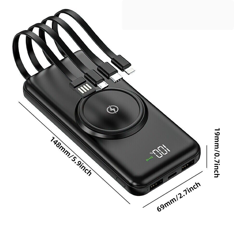 Portable Power Bank 20000mAh – Wireless Fast-Charging Magnetic Battery