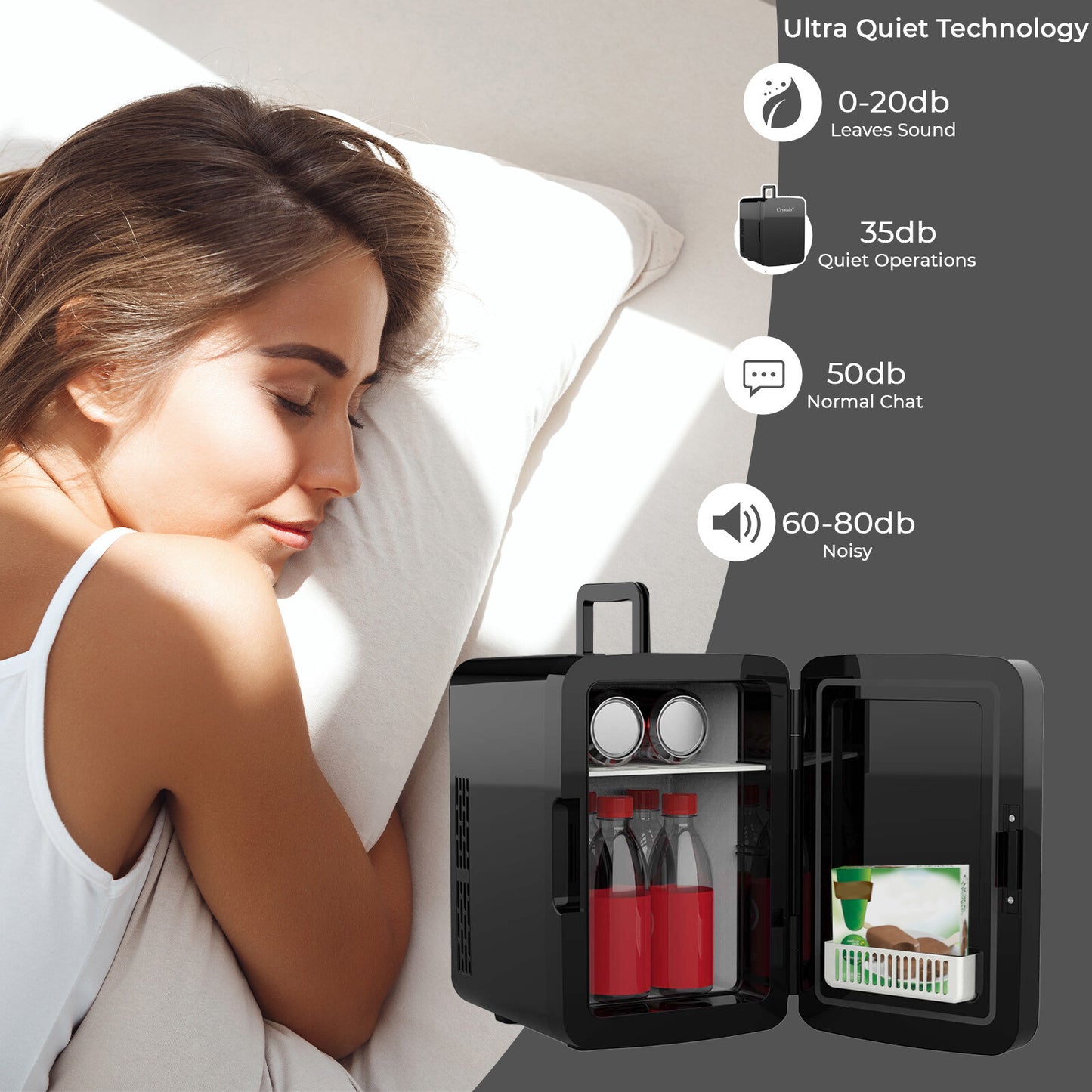 10L Mini Fridge – Table Top Electric Cooler & Warmer for Home, Office, Bedroom & Car