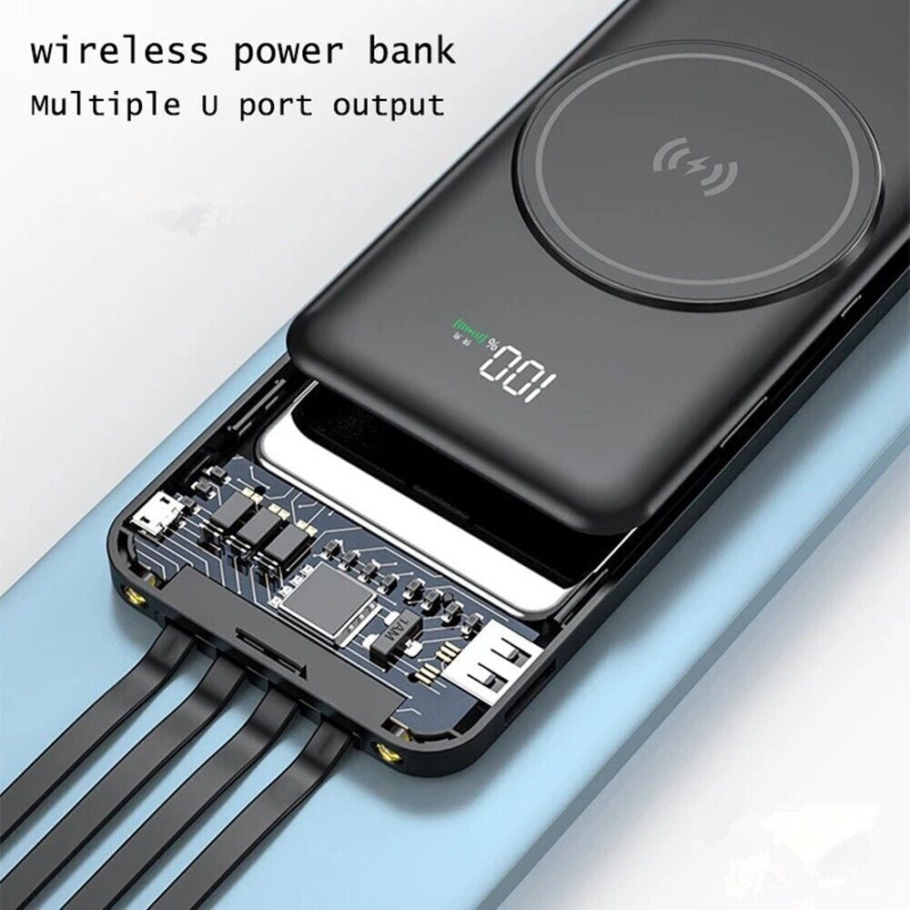Portable Power Bank 20000mAh – Wireless Fast-Charging Magnetic Battery