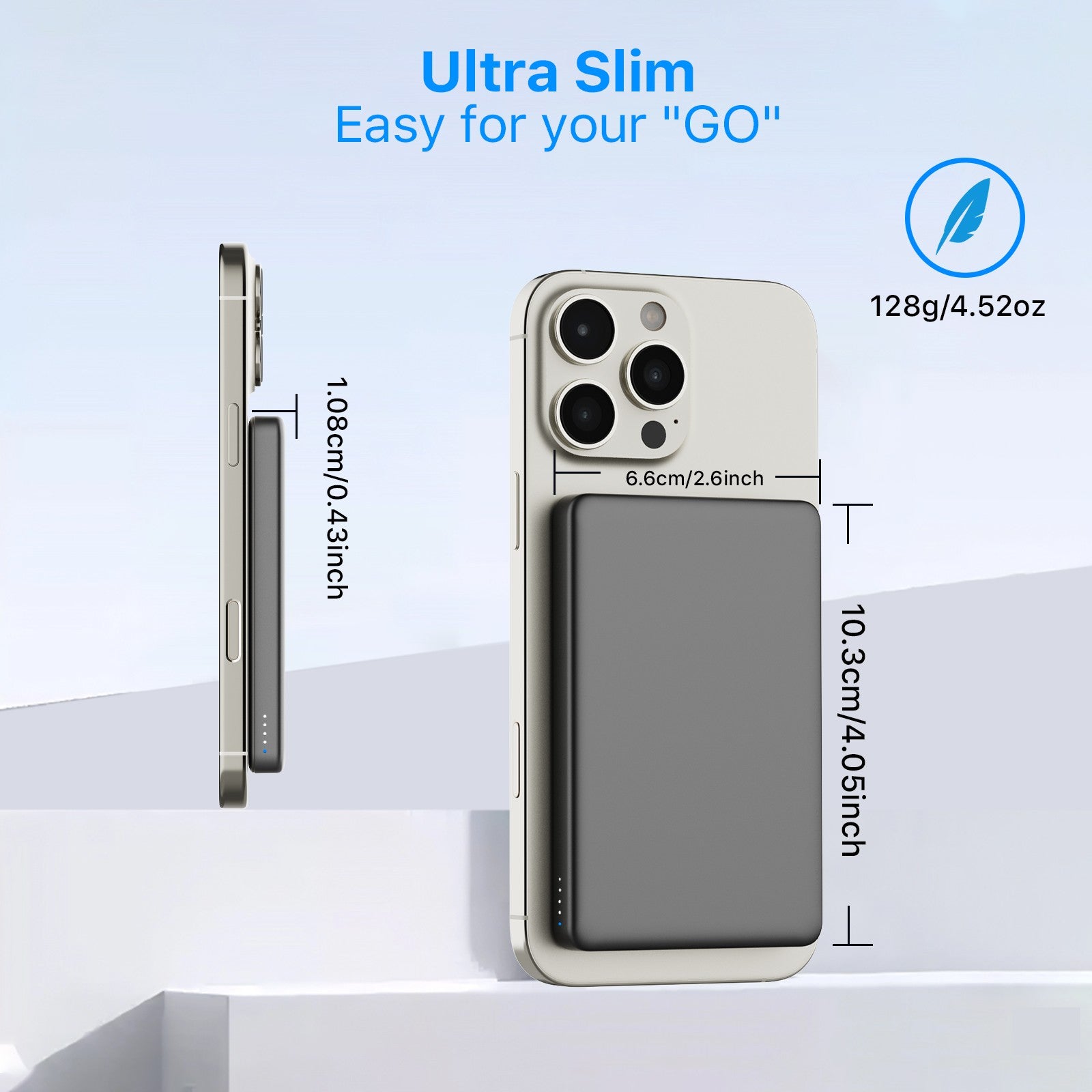 Ultra Slim Magnetic Wireless Power Bank 5000mAh – Lightweight, Fast & Travel-Ready