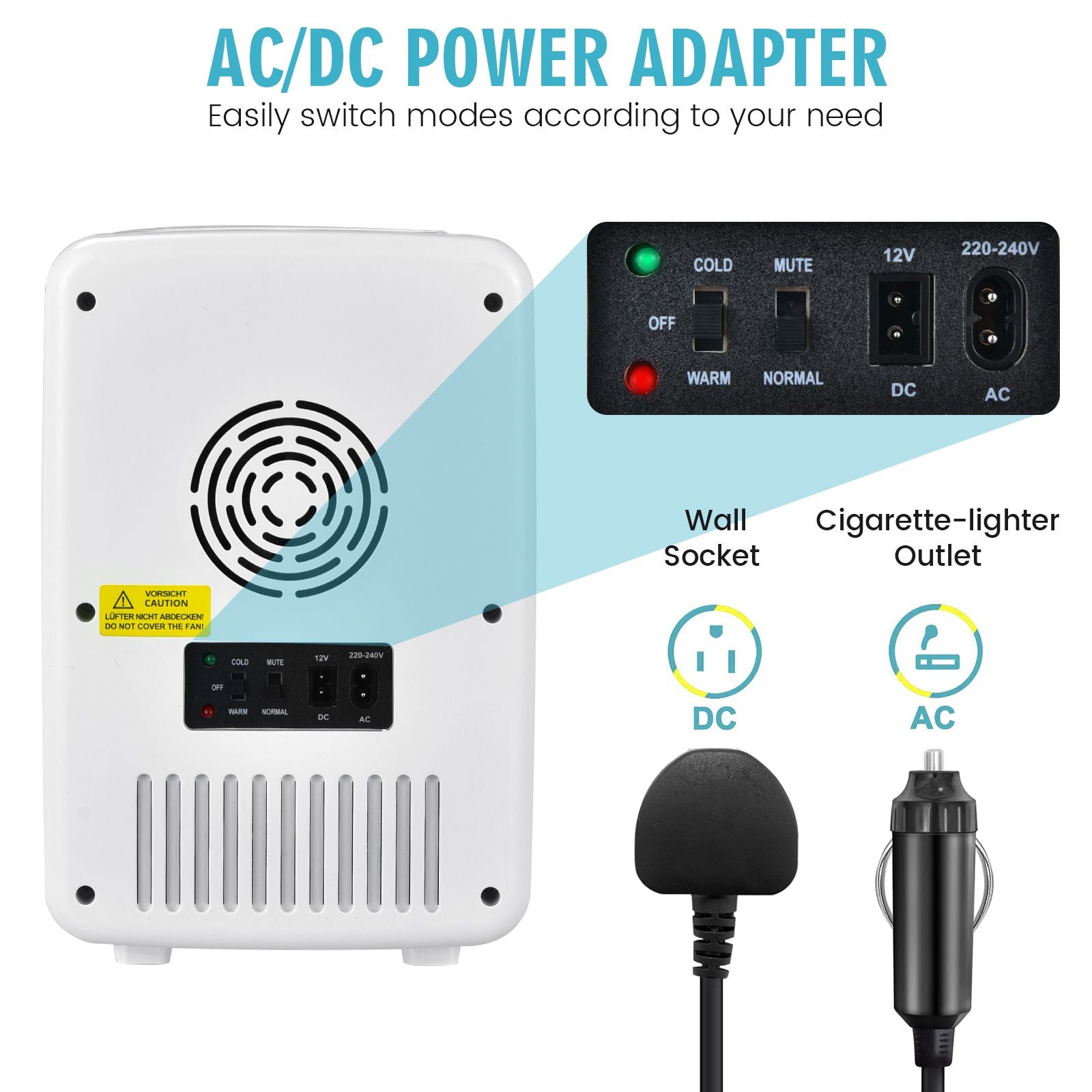 10L Portable AC/DC Beauty Fridge with LED Mirror